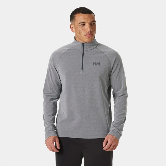 Helly Hansen Mens Long Sleeve 1/4 Zip Pullover Gray Athletic Shirt M - Picture 1 of 4